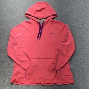 Champion Sweater Womens 2XL Hot Pink Pocket Hooded Sweater Jumper Outdoors