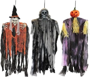 Paquete de 3 decoraciones colgantes de Halloween fantasma de 35", parcas bruja colgante para Ha - Imagen 1 de 9