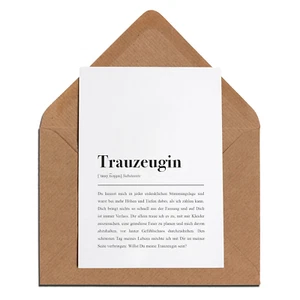 Trauzeugin: Karte mit Umschlag – Trauzeugin Definition - Bild 1 von 5
