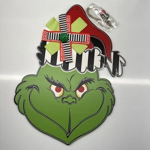 Grinch Welcome Sign Funny Troublemaker Welcome Front Door Sign Wreath Wooden - Picture 1 of 4
