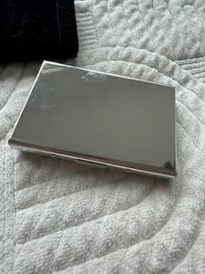 BLUE SKY STAINLESS BUSINESS CARD FILE HOLDER in Velvet Case - Picture 1 of 7