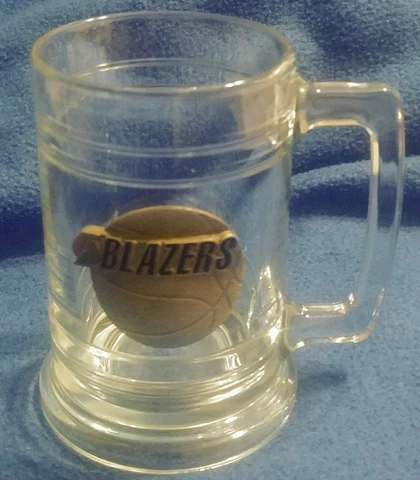 HTF PORTLAND BLAZERS  NBA Champions Glass with Pewter Mug Cover