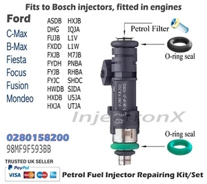 Fuel Injector Service Kit O-Ring 0280158200 Ford B C Max Fiesta Focus Mondeo - Picture 1 of 1