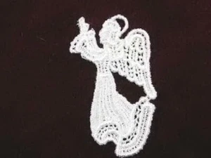2 Ivory Angel Venise Lace Sew On 2.75" Tall Appliques Facing Left - Picture 1 of 1