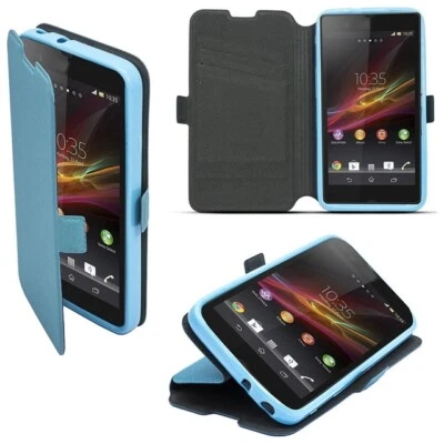 Custodia Book Cover Silicone Flip Case Libro Eco Pelle Stand Htc Desire 530 Blu - Immagine 1 di 4