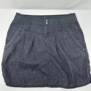Prana Damen kohlegrau Chambray Lizbeth Rock Größe Hanfmischung UPF 50 UVP $ 69 - Bild 1 von 8