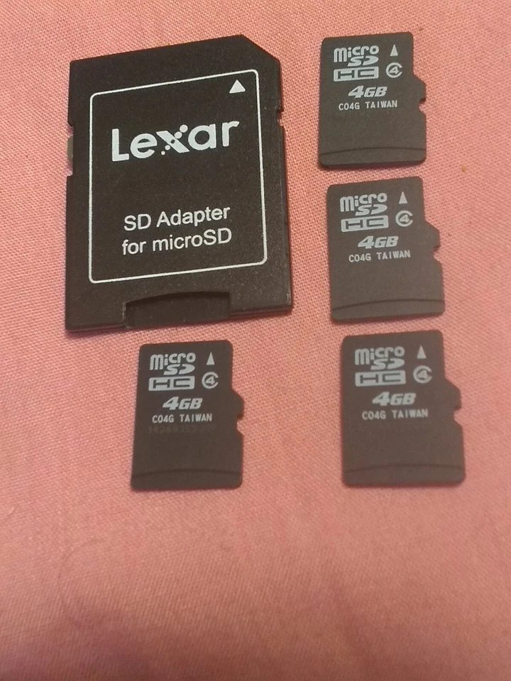 Cib 4-4GB Micro SD HC Cards With Adapter - Image 1 of 1