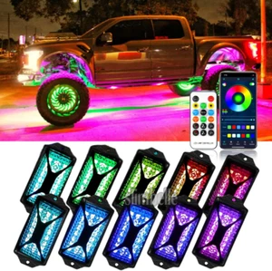 10 Pod RGB LED Rock Lights Kit Underglow For Ford F-150 F-250 F-350 Pickup - Foto 1 di 16