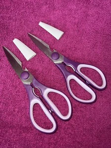 NEW [2 Pack] Kitchen Shears With Cardboard Cover, Heavy Duty Dishwasher Safe, - Picture 1 of 6