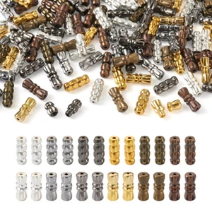 120Set Brass Screw Twist Barrel Clasps Jewelry End Tip Caps Connector 12x5mm - Picture 1 of 7