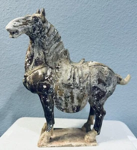 Chinese Tang Dynasty Horse Pottery Statue 11.75" Tall - Picture 1 of 15