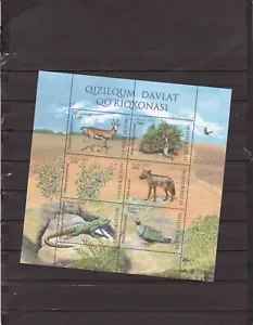 Uzbekistan mnh sheet fauna flora animals lizard gazelle bird 2019 - Picture 1 of 1