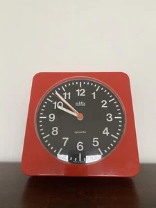 Orologio da parete Alfa Haller quarzo orologio da cucina vintage orologio rosso space design cubo anni 70 - Foto 1 di 4