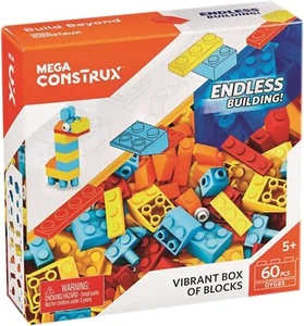 Mega Construx Vibrant Box Of Blocks Endless Building 60 Pcs DYG83 Ages 5+ - Picture 1 of 1