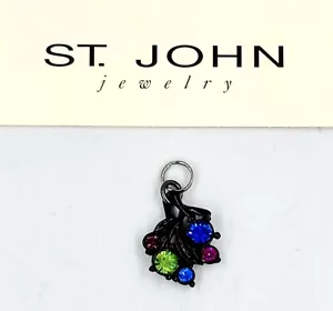 NEW ST. JOHN KNITS Zipper Pull Puller Slider Black Swarovski Replacement Charm - Picture 1 of 7