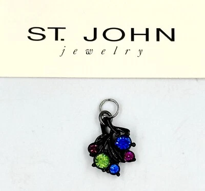 NEW ST. JOHN KNITS Zipper Pull Puller Slider Black Swarovski Replacement Charm - Image 1 of 4