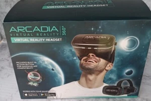 NEW, Arcadia VR Virtual Reality Headset Black Smart Phones Google #N231424-239 - Picture 1 of 2