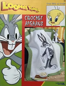 LOONEY TUNES Cross Stitch on Crochet Afghans BUGS/TAZ/TWEETY Leisure Arts 3490 - Picture 1 of 2
