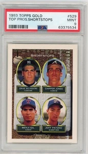 1993 Topps Gold Chipper Jones RC PSA 9 #529 Top Prospects HOF Braves Low Pop - Picture 1 of 2