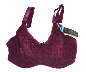 NWT BALI smoothing LACE BRA df3432 GALACTIC RED (purple) back smoothing 34D - Picture 1 of 5