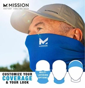 Blue Mission Cooling Neck Gaiter 12 Ways To Wears Face Mask UPF 50 Cool When Wet - Picture 1 of 8