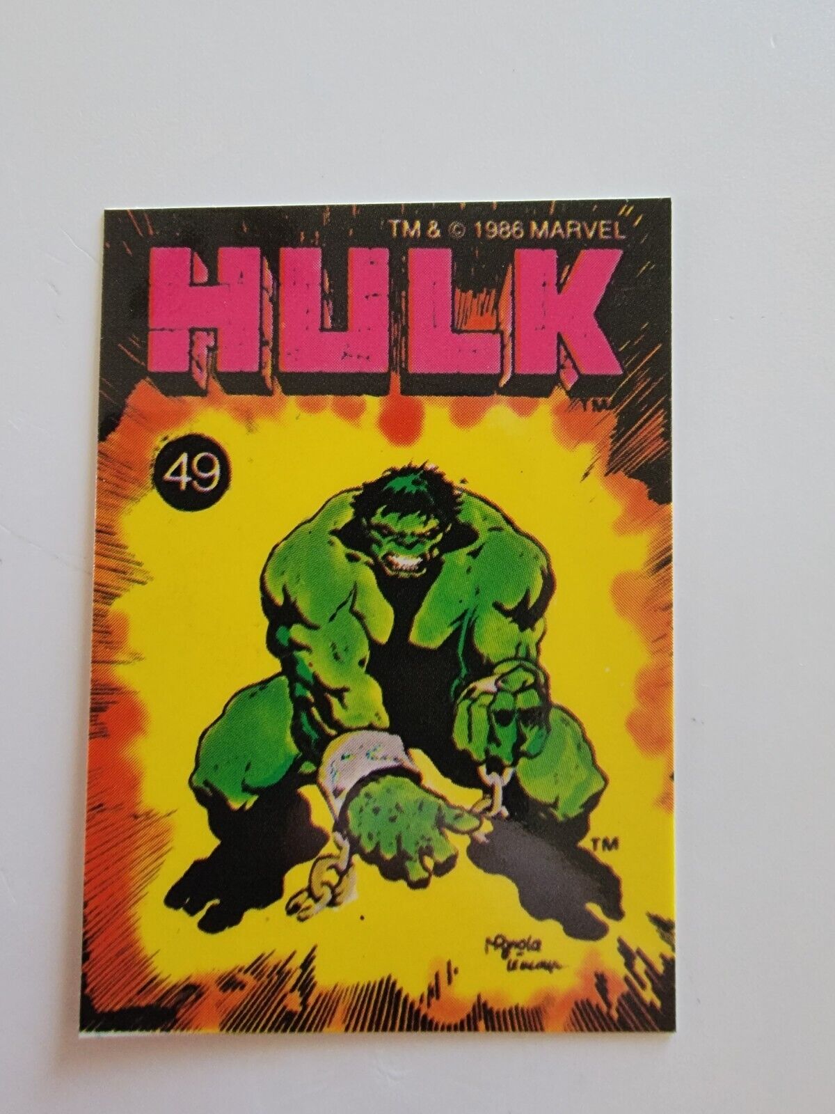 Hulk #49 1986 Comic Images Marvel Universe Sticker