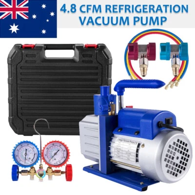 4.8CFM Vacuum Pump 1Stage Air Conditioning Refrigeration Tools Manifold Gauges - image 1 of 4