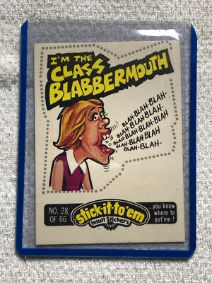 Fleer Stick-it-to-em Class Blabber/Health Notic #22/28 Gum Card/Sticker 1976 VG+ - Image 1 of 2