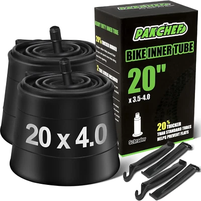 20 x 4.0 Fat Tire Tube Schrader Valve 32mm Heavy Duty Butyl Rubber 2 pack - Image 1 of 4