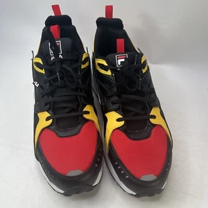 Mens Fila Sandenal sneakers red yellow black size 13 EUC - Picture 1 of 10