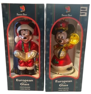 MICKEY & MINNIE MOUSE Weihnachtsschmuck europäisches mundgeblasenes Glas lesen - Bild 1 von 5