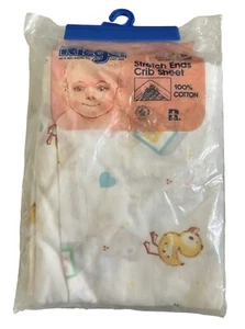 Vintage Riegel Baby Enten Alphabet Blöcke Kinderbettlaken passt 28 x 52 Matratze Neu USA - Bild 1 von 12