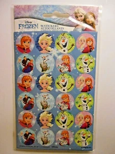 96 Disney FROZEN Aufkleber rund Elsa Anna Olaf Schneemann von Greenbrier 4 Blatt - Bild 1 von 1