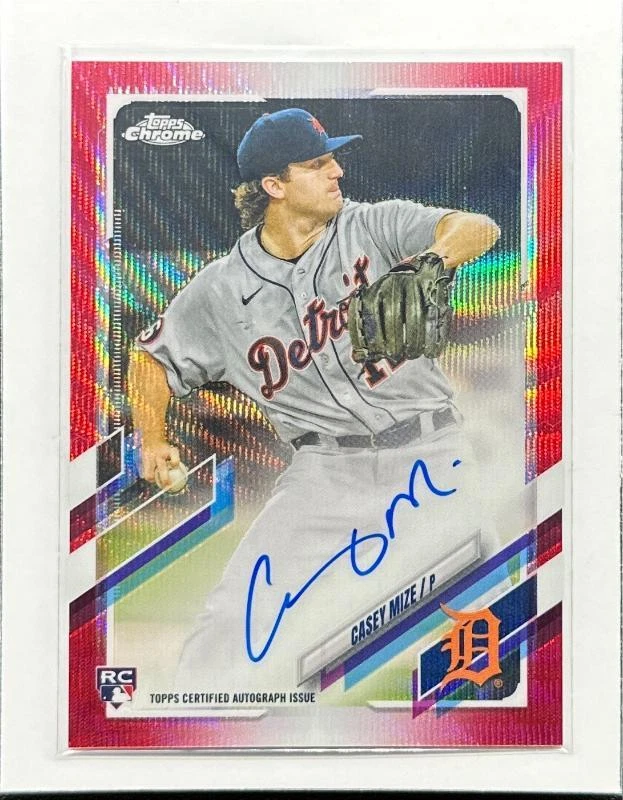 2021 Topps Chrome Casey Mize Red Wave Refractor Rookie Auto RC #5/5 Tigers
