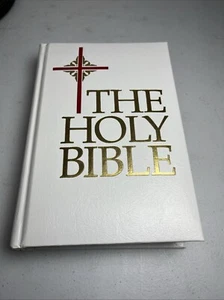 1991 The Holy Bible, Catholic Edition NAB, Hard Cover White Leatherette - Picture 1 of 11