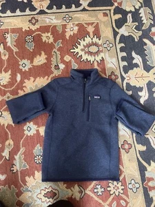 Patagonia Better Sweater Jacket Boys M 10 Blue Fleece Quarter Zip Youth - Picture 1 of 8