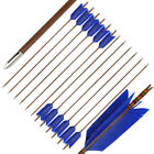 6/12Pcs Bamboo Arrows 33" Turkey Feathers Longbow Recurve Bow Archery Hunting