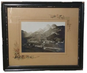 Austrian Alps Village B&W Photograph Weissenbach am Lech Framed Original 1900 - Picture 1 of 8