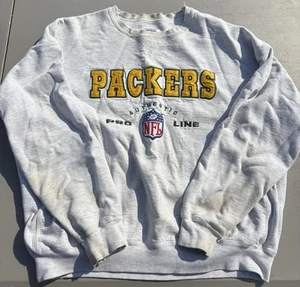 Pair of Vintage 90s Russell Green Bay Packers Size Large Sweatshirt Made in USA - Picture 1 of 10
