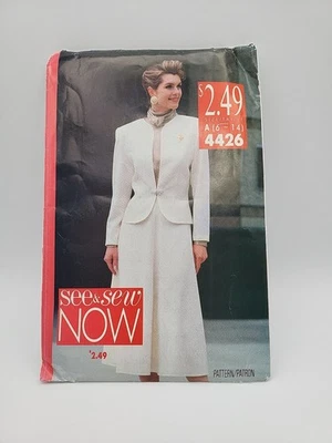 Falda chaqueta patrón costura Butterick See & Sew Now #4426 talla A (6-14) SIN CORTAR Foto 1 de 4