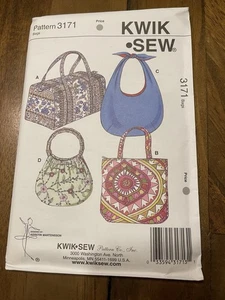 Kwik Sew Pattern 3171 ~ Duffle Bag ~ Tote Bag ~ Hobo Purse ~ Purse - Picture 1 of 3