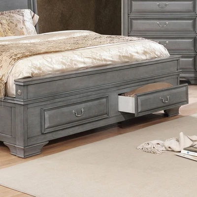 Furniture of America Bradford Wood California King Storage Platform Bed in Gray - Image 1 of 4