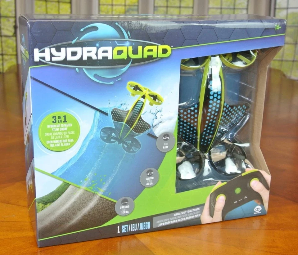 HydraQuad Remote Control Toy Race on Ground Air & Water Stunt Drone Hovercraft - Image 1 of 1