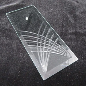 Clear Glass Chandelier Panel 3.5"x8.75" Art Deco Style Replacement Part Etched - Picture 1 of 7