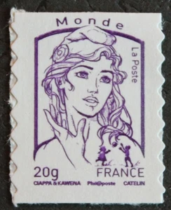 Briefmarke - FRANKREICH - Marianne de Ciappa und Kawena - selbstklebend - YT853 - 2013 - Bild 1 von 1