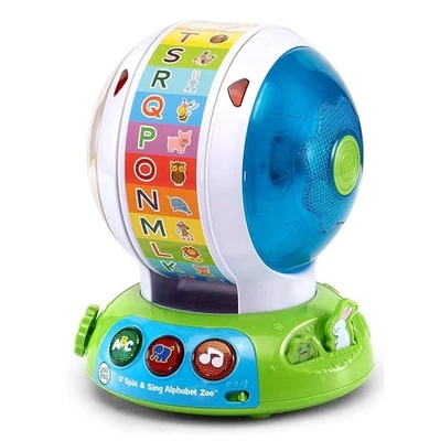 LeapFrog Sing and Spin Alphabet Zoo - Modos de aprendizaje de letras, animales y música azul Foto 1 de 4