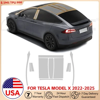 For Tesla Model X 2022-2025 Sunroof Precut Paint Protection Film Clear PPF TPU - Image 1 of 4