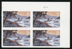USA - 2009 Oregon Statehood 42c - SC# 4376 Plate Block of 4 Mint NH OG - Bild 1 von 2