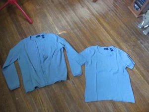 Karen Scott Woman's 2 Piece, BLUE Top & Jacket, Both Size S❤️ - Picture 1 of 5