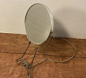 Vintage Travel Folder Mirror magnify bathroom makeup Table Top Or Hang 5”#GL - Picture 1 of 7